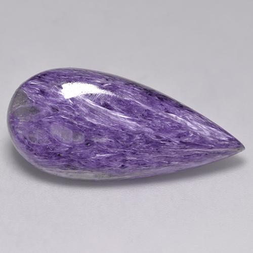 Charoïte violet naturelle en forme de poire, 11,04 ct, opaque