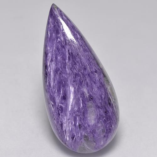 Charoïte violet naturelle en forme de poire, 11,04 ct, opaque