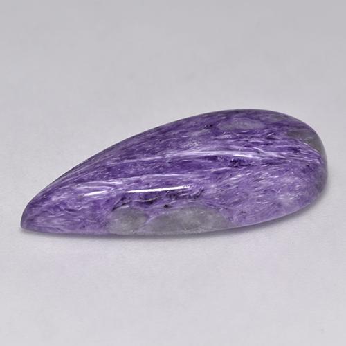 Charoïte violet naturelle en forme de poire, 11,04 ct, opaque