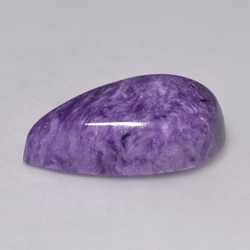 Charoïte violet pourpre velours naturelle en forme de poire, 6,47 ct, opaque