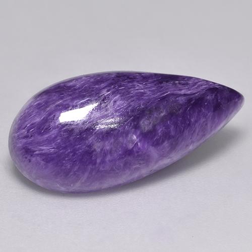 Charoïte violet naturelle en forme de poire, 9,88 ct, opaque