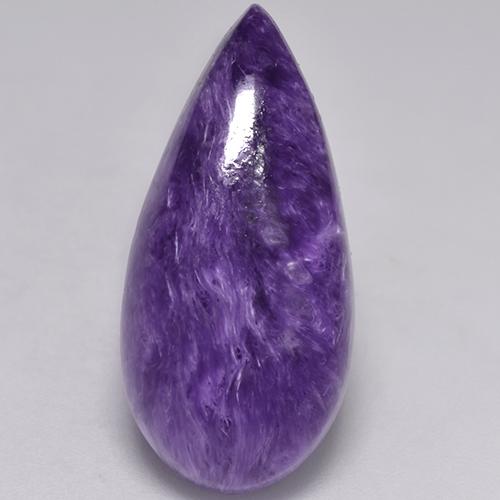 Charoïte violet naturelle en forme de poire, 9,88 ct, opaque