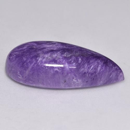 Charoïte violet naturelle en forme de poire, 9,88 ct, opaque