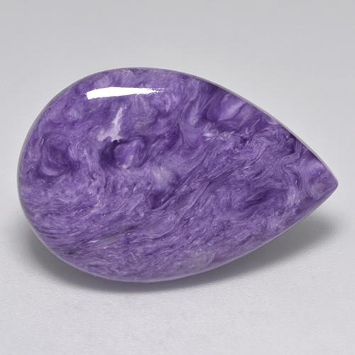 Charoïte Violet pourpre léger naturelle En forme de poire, 13.87 ct, Opaque