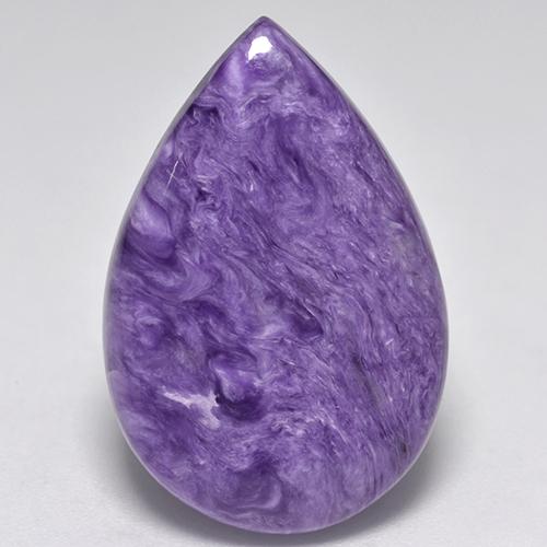 Charoïte Violet pourpre léger naturelle En forme de poire, 13.87 ct, Opaque