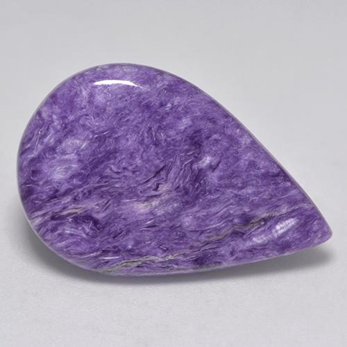 Charoïte violet naturelle en forme de poire, 8,71 ct, opaque