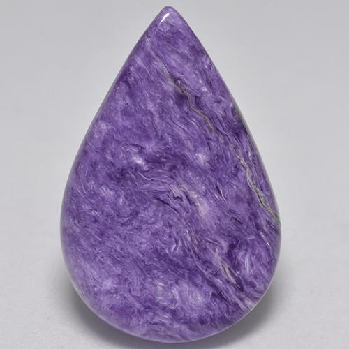Charoïte violet naturelle en forme de poire, 8,71 ct, opaque