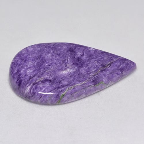 Charoïte violet naturelle en forme de poire, 8,71 ct, opaque