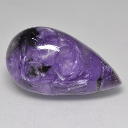 Charoïte Violet foncé naturelle En forme de poire, 12.28 ct, Opaque