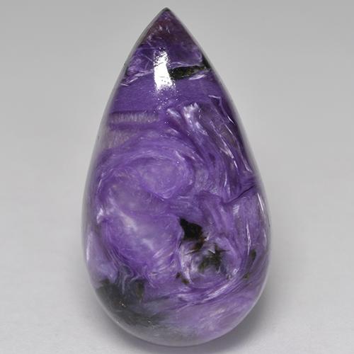 Charoïte Violet foncé naturelle En forme de poire, 12.28 ct, Opaque