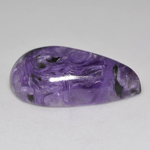 Charoïte Violet foncé naturelle En forme de poire, 12.28 ct, Opaque