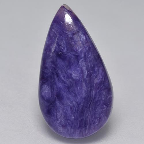 Charoïte violet naturelle en forme de poire, 5,87 ct, opaque