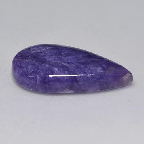 Charoïte violet naturelle en forme de poire, 5,87 ct, opaque