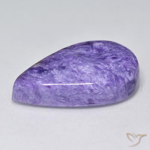 Charoïte Violet pourpre velour léger naturelle En forme de poire, 12.06 ct, Opaque