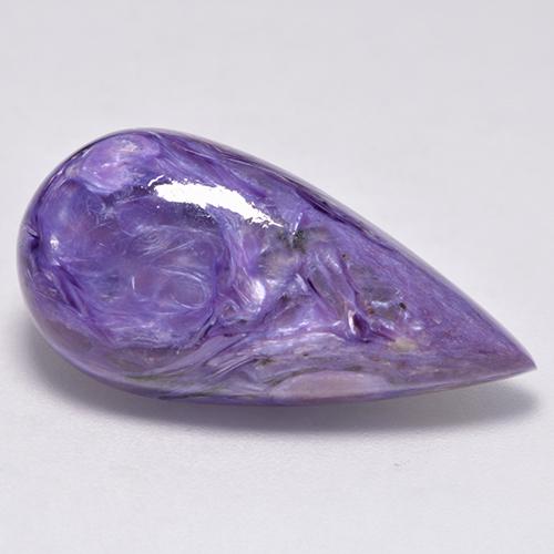 Charoïte violet moyen naturelle en forme de poire, 12,73 ct, opaque