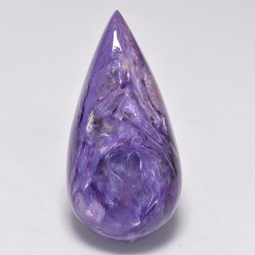 Charoïte violet moyen naturelle en forme de poire, 12,73 ct, opaque