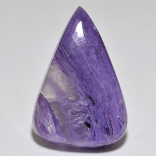Charoïte violet naturelle en forme de poire, 21,84 ct, translucide