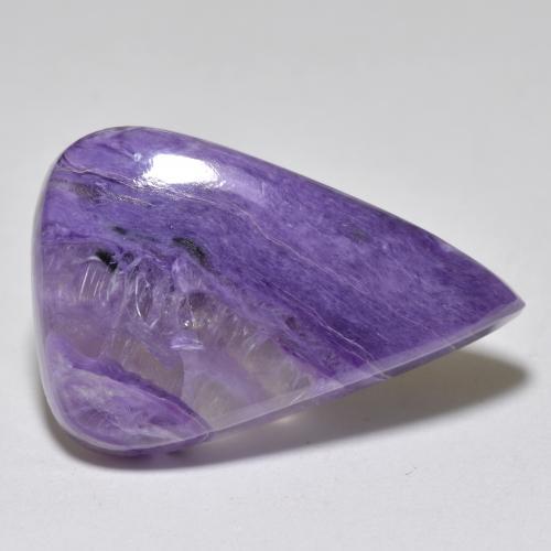 Charoïte violet naturelle en forme de poire, 21,84 ct, translucide