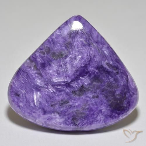 Charoïte violet naturelle en forme de poire, 40,66 ct, opaque