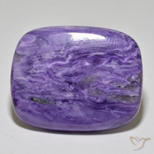 45.54ct Naturel Violet moyen-foncé Charoïte, Coussin, Opaque