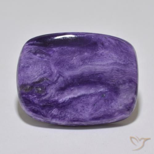 Charoïte Violet pourpre velours naturelle Coupe coussin, 40.98 ct, Opaque