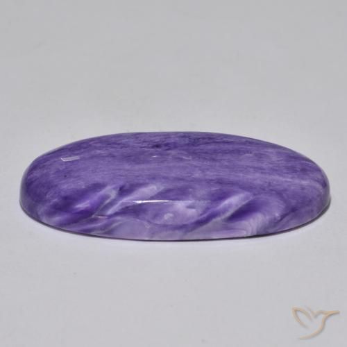 Charoïte Violet pourpre velour léger naturelle ovale, 30.82 ct, Opaque