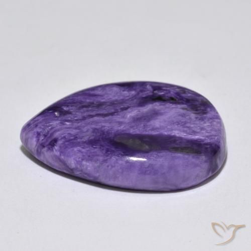 Charoïte violet naturelle en forme de poire, 43,63 ct, opaque