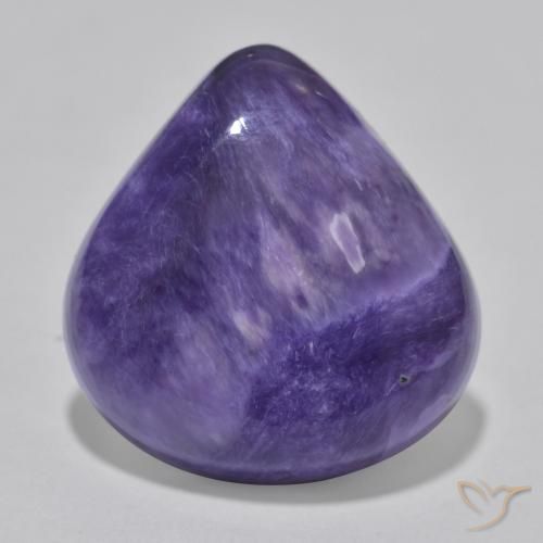 Charoïte violet naturelle en forme de poire, 12,93 ct, opaque