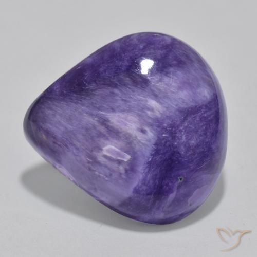 Charoïte violet naturelle en forme de poire, 12,93 ct, opaque