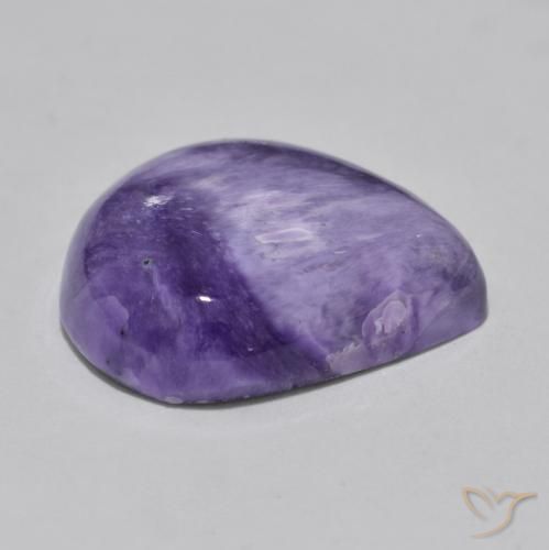 Charoïte violet naturelle en forme de poire, 12,93 ct, opaque