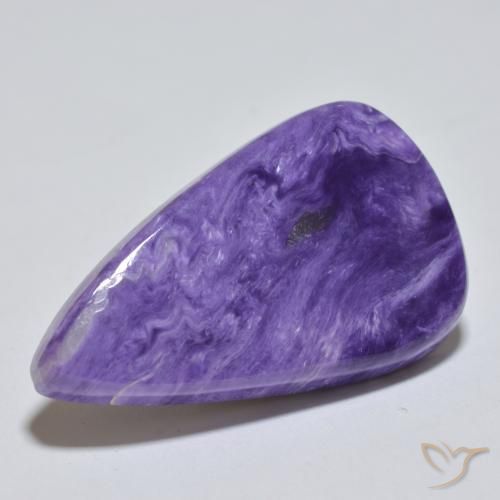Charoïte violet naturelle en forme de poire, 25,37 ct, opaque