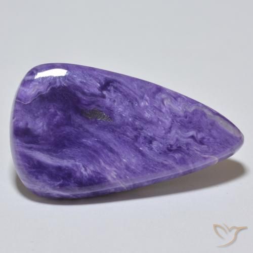 Charoïte violet naturelle en forme de poire, 25,37 ct, opaque