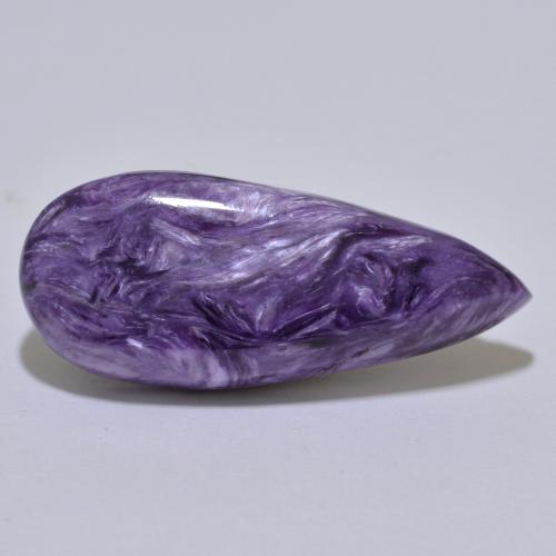 Charoïte Violet foncé naturelle En forme de poire, 17.33 ct, Opaque