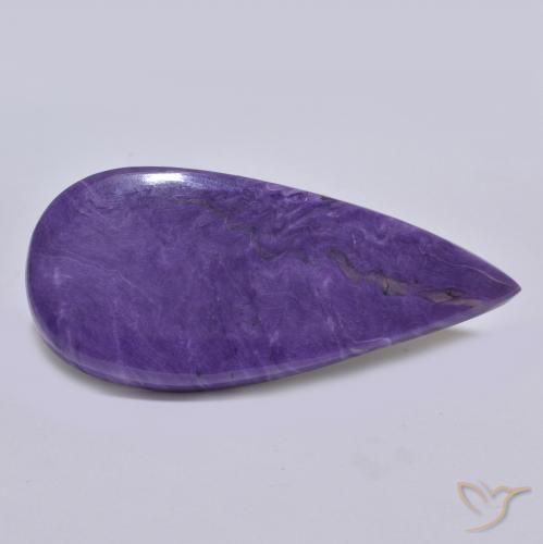 64.39ct Naturel Violet foncé Charoïte, En forme de poire, Opaque