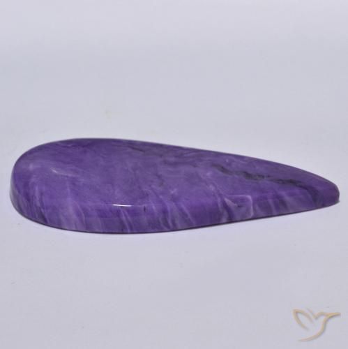 Charoïte Violet foncé naturelle En forme de poire, 64.39 ct, Opaque
