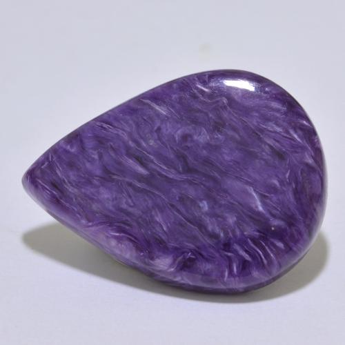 Charoïte violet naturelle en forme de poire, 15,17 ct, opaque