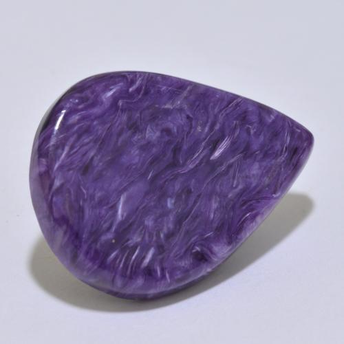 Charoïte violet naturelle en forme de poire, 15,17 ct, opaque