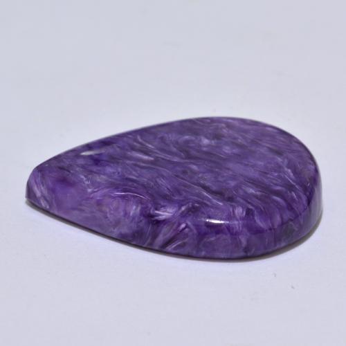 Charoïte violet naturelle en forme de poire, 15,17 ct, opaque