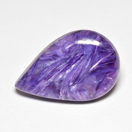 Charoïte violet naturelle en forme de poire, 9,13 ct, opaque