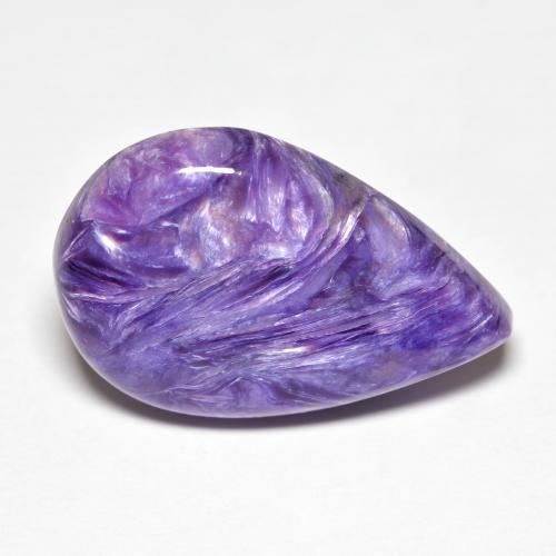 Charoïte violet naturelle en forme de poire, 9,13 ct, opaque