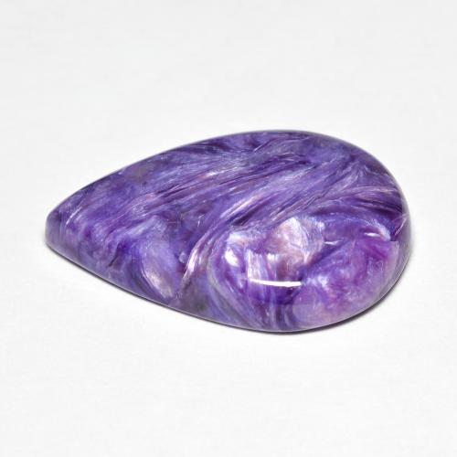 Charoïte violet naturelle en forme de poire, 9,13 ct, opaque