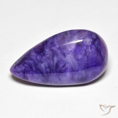 10.22ct Naturel Medium Dark-Violet Charoïte, En forme de poire, Opaque