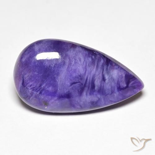 Charoïte Medium Dark-Violet naturelle En forme de poire, 10.22 ct, Opaque