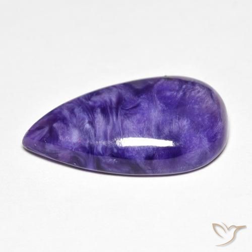 Charoïte Medium Dark-Violet naturelle En forme de poire, 10.22 ct, Opaque