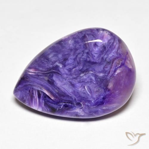 Charoïte Violet pourpre velours naturelle En forme de poire, 11.59 ct, Opaque