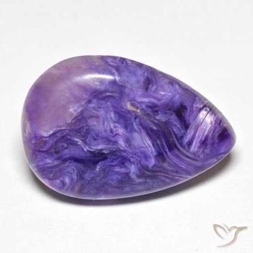 Charoïte Violet pourpre velours naturelle En forme de poire, 11.59 ct, Opaque