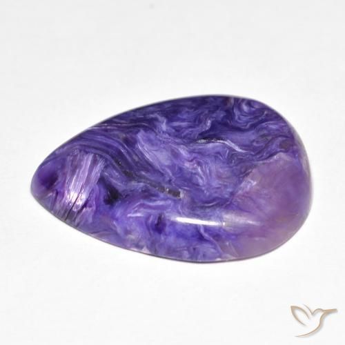 Charoïte Violet pourpre velours naturelle En forme de poire, 11.59 ct, Opaque