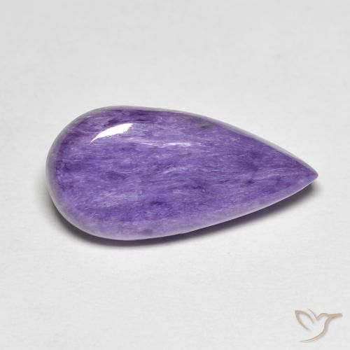 Charoïte Violet moyen naturelle En forme de poire, 6.67 ct, Opaque