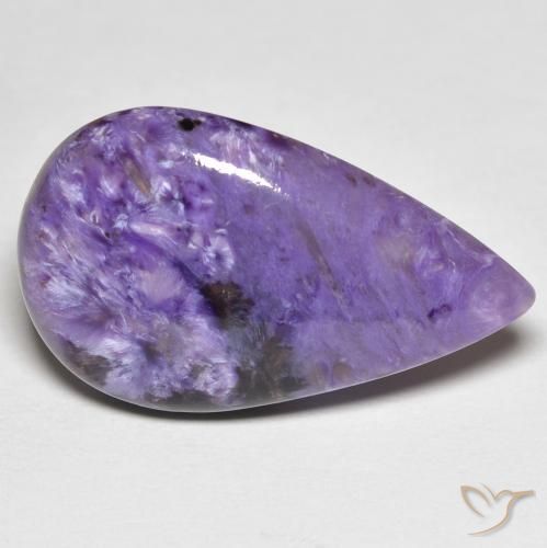 Charoïte violet naturelle en forme de poire, 11,83 ct, opaque