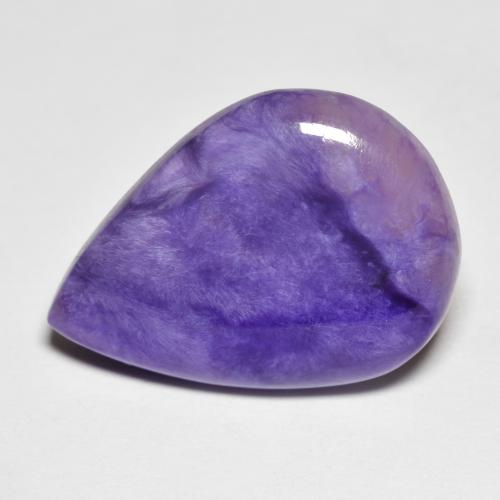 Charoïte violet intense naturelle en forme de poire, 11,44 ct, opaque